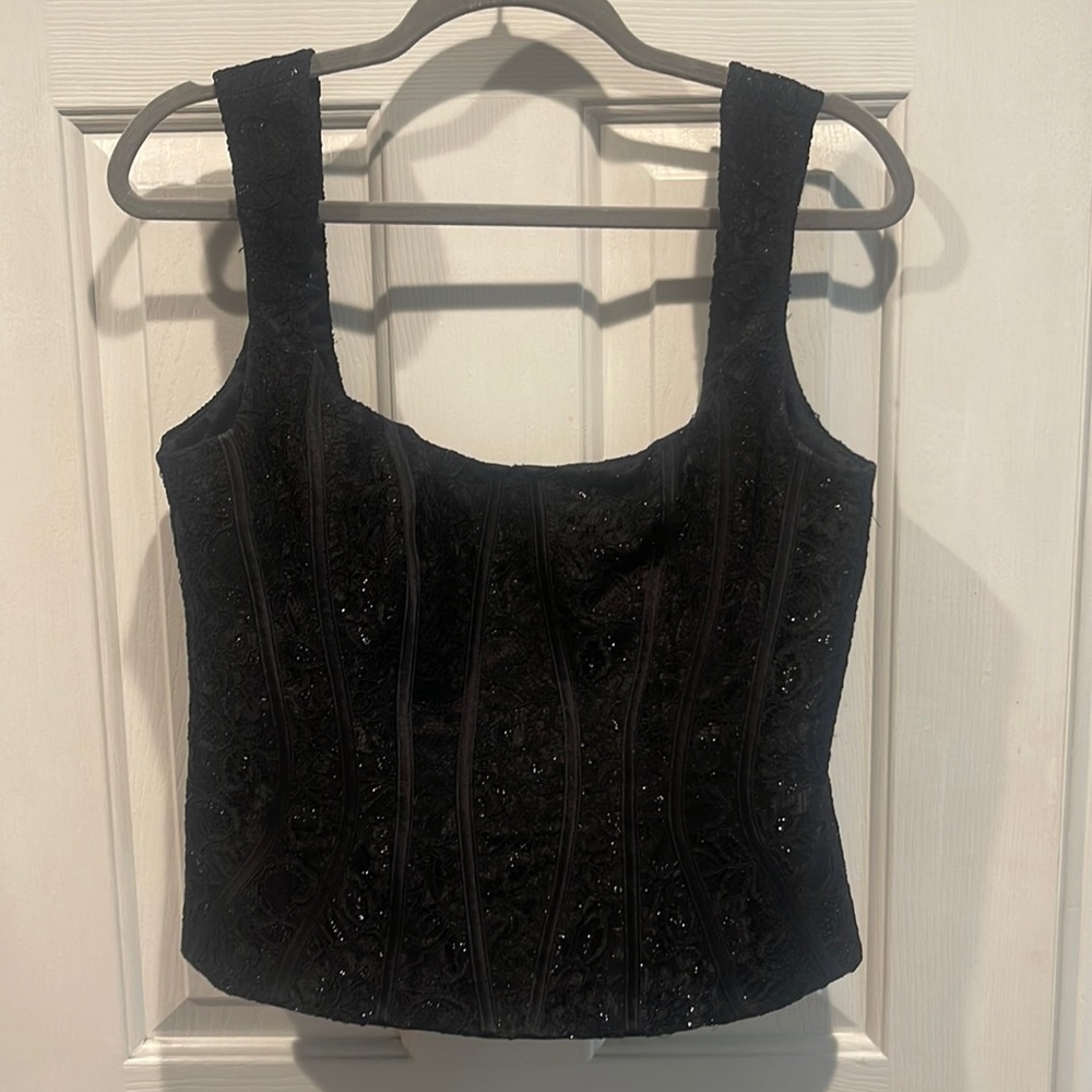 Badgley Mishka black lace corset top. Size 10